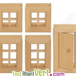 Kit Varis Fen�tres et Portes en bois FSC 5 pi�ces