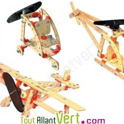 Kit 3 jeux de construction bois �nergie solaire
