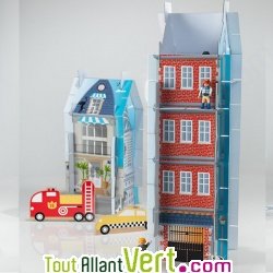 Jeu construction PlateforM, maisons 3D en carton recycl� , 3-en-1