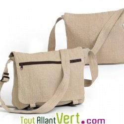 Sac � bandouli�re urbain Besace, chanvre biologique, 35x29x10cm, naturel