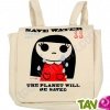 Sac � dos enfant petite fille �colo en coton bio 23 x 23 x 7,5 cm