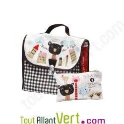 Cartable enfant l\'�colier bio en coton bio 28x34x7cm