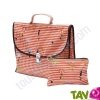 Cartable maternelle arlequin en coton bio 25x32x8cm