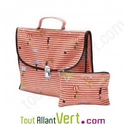 Cartable maternelle arlequin en coton bio 25x32x8cm
