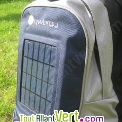 Sac � dos solaire 30 litres Bleu panneau 2.4W + Batterie Lithium-Ion