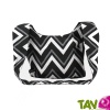 TOUT ALLANT VERT: Sac Bandoulire en Toile noire et blanc, en Coton Bio