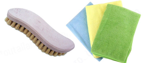 brosse pour chaussure et micro-fibre