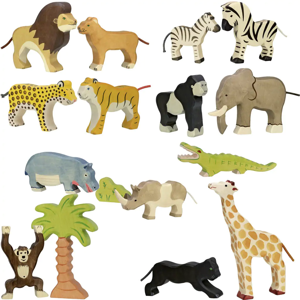 Figurines Animaux en bois faits main