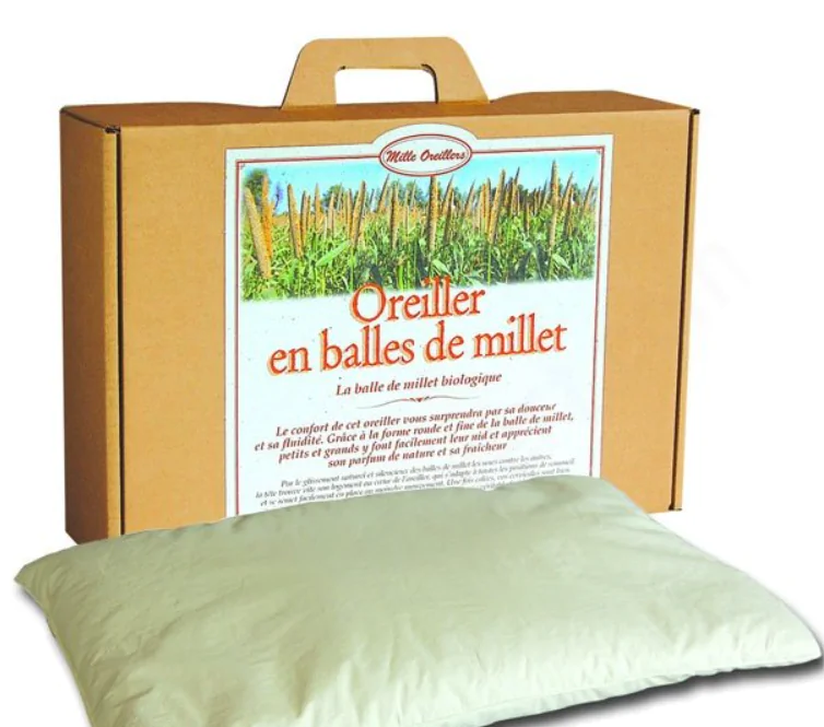 Oreiller naturel en balles de millet de Mille Oreillers