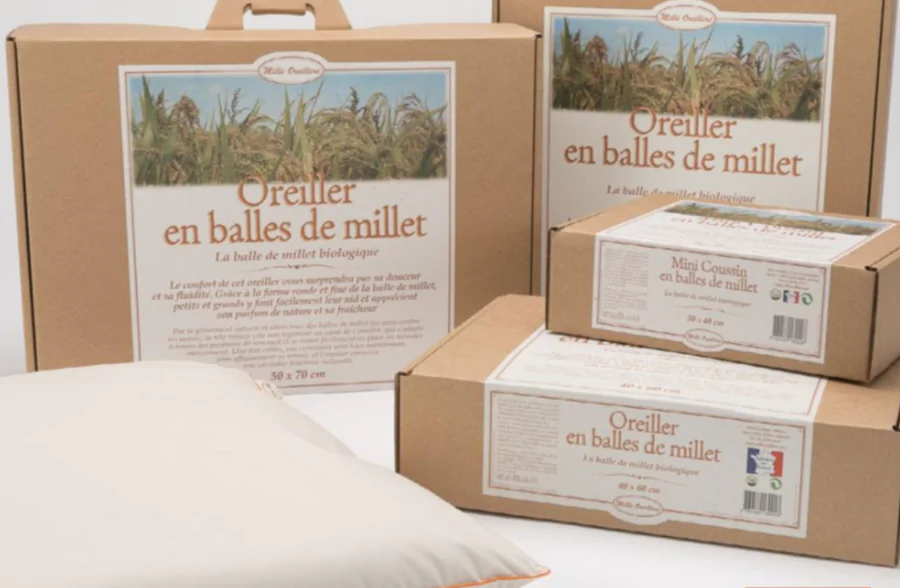 Oreillers en balles de millet, par Mille Oreillers