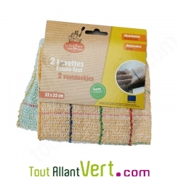 2 lavettes essuie-tout recycles