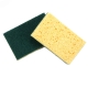 Eponge verte et jaune �cologique grattante et nettoyante, lot de 2
