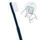 Brosse � dents Bleu fonc� poils Nylon Medium, t�te changeable de Caliquo