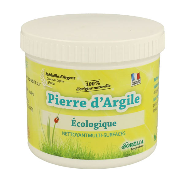 Pierre d'Argile : nettoyant 100% naturel, pot de 550g + éponge