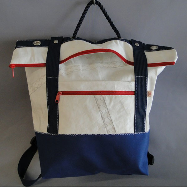 Grand sac à dos en voile de bateau recyclé, 42 cm