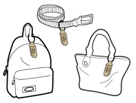S'attache partout, sac, ceinture, v&ecirc;tement...