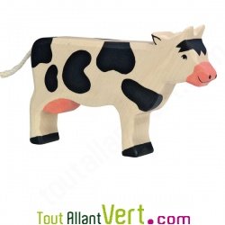 Vache en bois debout 11cm