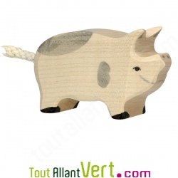 Petit cochon en bois tachet� 4 cm