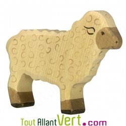 Mouton blanc en bois debout 8,5 cm