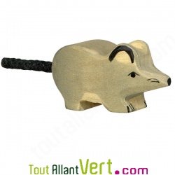 Souris grise en bois 3 cm