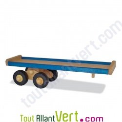 Semi-remorque bleue en bois 10x49 cm