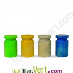 Poubelle verte en bois 8x5 cm