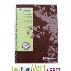 Cahier � spirale recycl� petits carreaux A4 96p Marron Forever