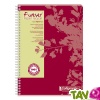 Cahier � spirale recycl� lign� A4 180p Rouge Forever
