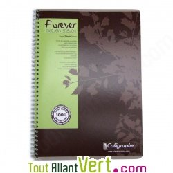 Cahier  Spirale recycl Petits Carreaux A4 180p Marron Forever