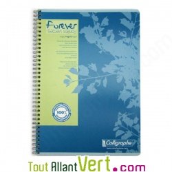 Cahier � Spirale Recycl� Petits Carreaux A4 180p Bleu Forever
