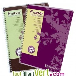 Cahier recycl� Spirale A4 petits carreaux 96p 70g Forever