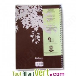 Cahier recycl� Spirale A4 petits carreaux 96p 70g Forever