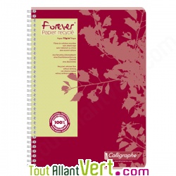 Cahier recycl� Spirale A4 lign� 70g Forever