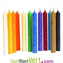 Bougie st�arine v�g�tale bio 20cm effet marbr� de couleur