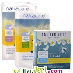 Serviettes hygi�niques naturelles et coton biologique, Natracare