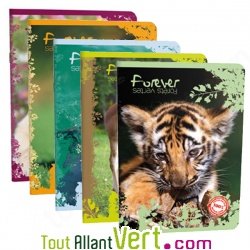 Cahier recycl� A4 Petits Carreaux 96p 70g Forever Animaux