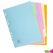 Intercalaires carton recycl� 6 onglets A4
