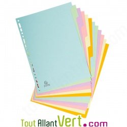 Intercalaires carton recycl� 12 onglets