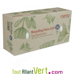 Boite distributrice de 100 mouchoirs en papier recycl�, 2 plis