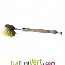 Brosse vaisselle en bois et fibres d\'agave, 26 cm