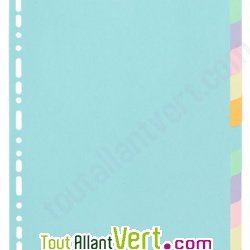 Intercalaires carton recycl�, 17x22cm 6 onglets