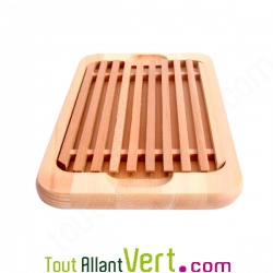 Planche � pain en bois de h�tre  40x23.5x3.5cm avec ramasse-miettes