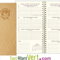 Agenda recycl� 2009 � la semaine sur 2 pages Natur\'l 16x9cm Coloris Terre
