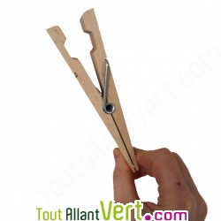 Pince en bois g�ante h�tre naturel 15x3.5cm