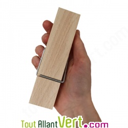Pince en bois g�ante h�tre naturel 15x3.5cm