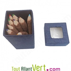 Crayon couleur en bois avec �corce, lot 10