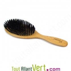 Brosse cheveux en bois, poils naturel de sanglier