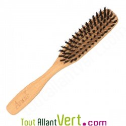 Brosse cheveux en bois, poils naturel de sanglier