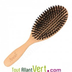 Brosse cheveux en bois, poils naturel de sanglier