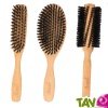 Brosse cheveux en bois, poils naturel de sanglier